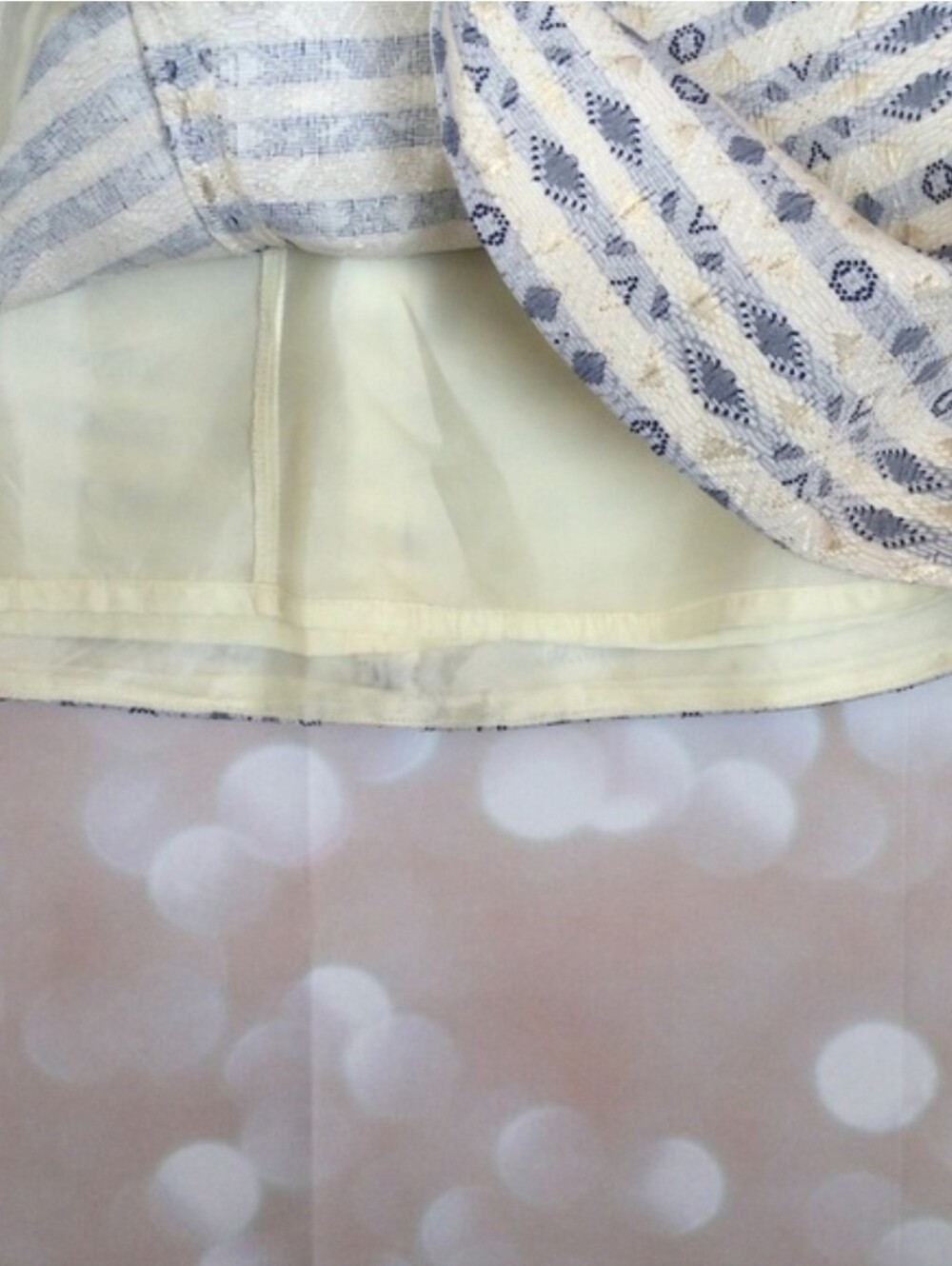 Woven Blue & White Patterned A Line Skirt - Picture 8 of 9